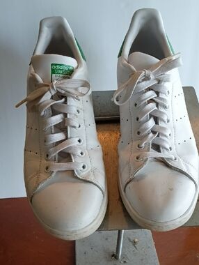 adidas White and Green Stan Smith Men’s Sneakers